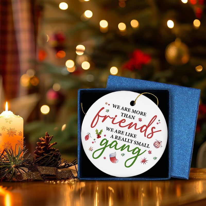 ZOSAN Funny Friendship Ceramic Ornament for Friends BFF Sisters Bestie, Friendship Gifts for Women Men, Friends Christmas Ornament - Image 4